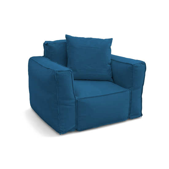 Sillón Modular de Jardín 90x75 Azul Petróleo con su cojín decorativo 50x50