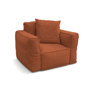 Sillón Modular de Jardín 90x75 Terracota - Tejido Olefina & Núcleo Hinchable (Bomba Incluida)