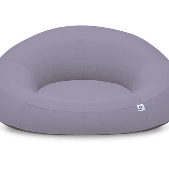 Pouf extérieur flottant pour piscine, XXL 140x120 cm gris galet, tissu Olefin avec pompe intégrée, Deco-arts.fr