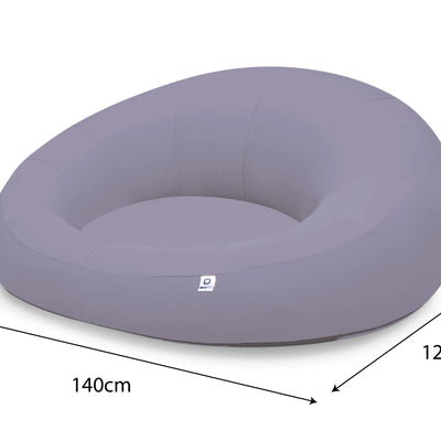 Pouf extérieur flottant pour piscine, Gris Galet, en tissu Olefin, dimensions 140x120 cm, avec pompe intégrée.