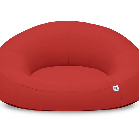 Pouf extérieur flottant pour piscine Deco-arts.fr, XXL 140x120 cm, tissu Olefin rouge avec pompe incluse.