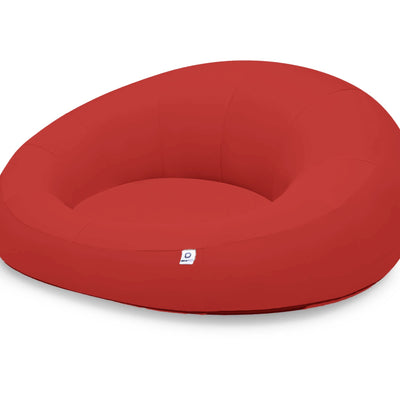 Pouf extérieur rouge XXL 140x120 en tissu Olefin, fauteuil flottant pour piscine avec pompe incluse.