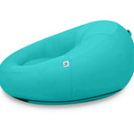 Pouf extérieur flottant pour piscine XXL 140x120 cm, tissu Olefin bleu Caraïbes avec pompe inclus, décor élégant pour extérieur