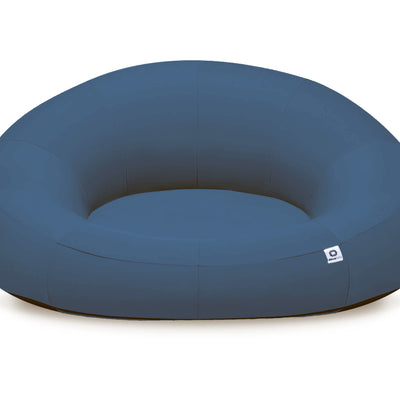 Pouf extérieur en tissu Olefin, fauteuil flottant piscine XXL 140x120 cm bleu pétrole avec pompe intégrée.
