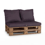 Coussin gris carbone 120x80 cm en situation extérieure