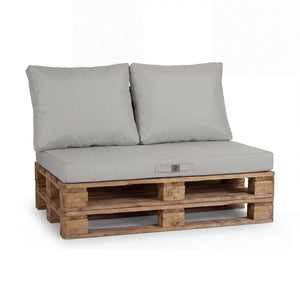 Kit de Cojines para Palé con Funda Extraíble 120x80 Gris Guijarro - Impermeable & Extérieur (1 Asiento + 2 Respaldos)