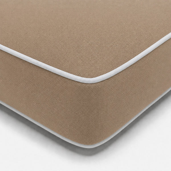 Colchoneta Premium para Tumbona 190x60 Moca - Grueso 10cm & Reposacabezas (Funda Extraíble)