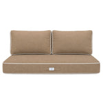 Ensemble Coussins Premium 100x50 Moka - 1 Assise + 2 Dossiers (Épais 12cm & Passepoil)