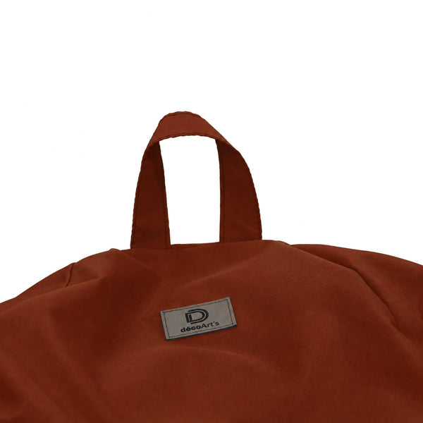 Pouf Poire XL 110x120 Terracotta - Déhoussable & Imperméable (Garni Billes)