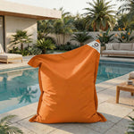 Puf Gigante XXL 180x140 Naranja - Impermeable & Con Funda Extraíble (Espuma)
