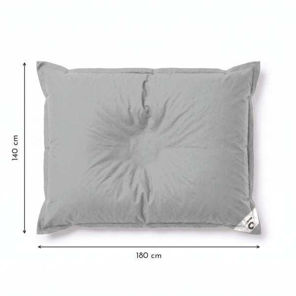 Dimensions du pouf géant flottant Gris Galet : 180 × 140 cm