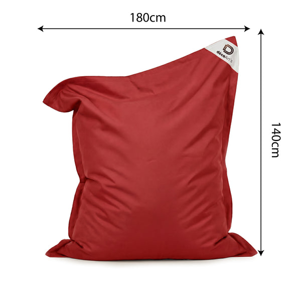 Housse de Pouf Flottant XXL 180x140 Rouge Piment - (Housse Seule à Garnir - Spécial Piscine)