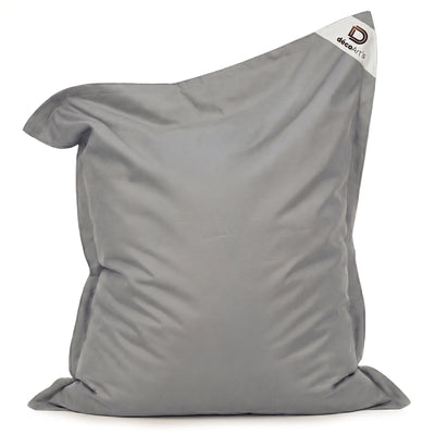 Pouf gris galet 180x140 cm en situation extérieure