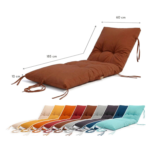 Matelas Bain de Soleil 185x60 Terracotta – dimensions