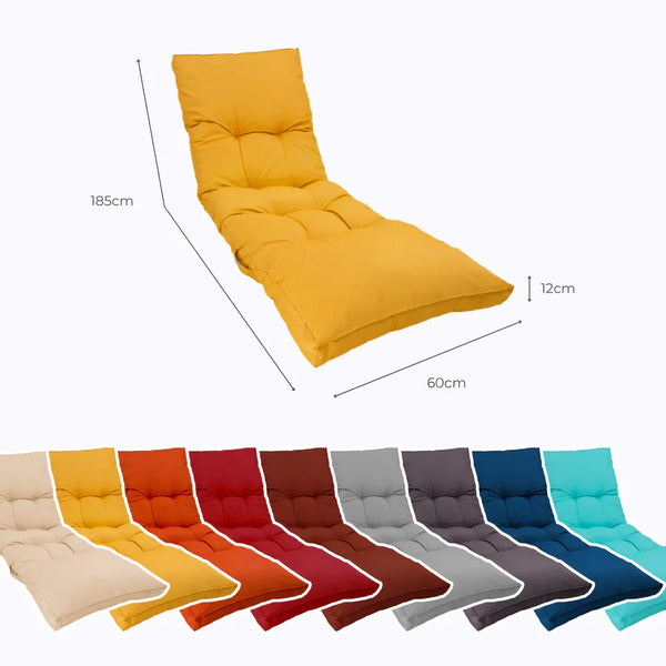 Colchoneta para Tumbona 185x55 Amarillo Miel - Grueso 12cm & Impermeable