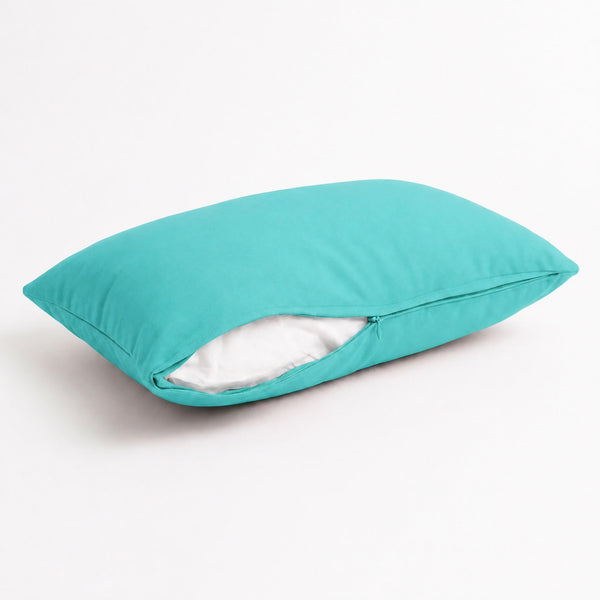 Lot de 2 Coussins d'Appoint 60x35 Bleu Caraïbes - Déco Jardin & Déhoussable