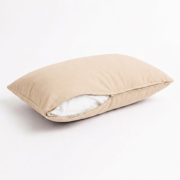 Lote de 2 Cojines Auxiliares 60x35 Beige - Decoración de Jardín & Con Funda Extraíble