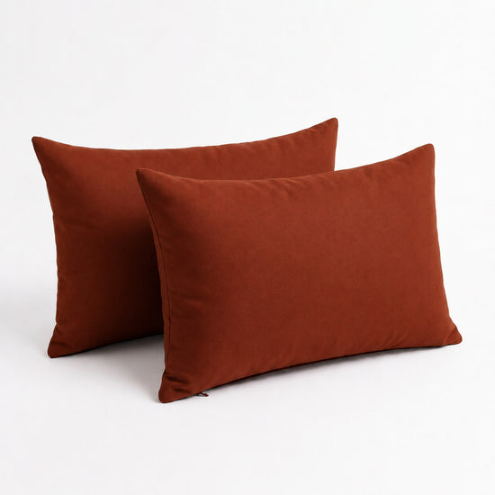 Lote de 2 Cojines Auxiliares 60x35 Terracota - Decoración de Jardín & Con Funda Extraíble