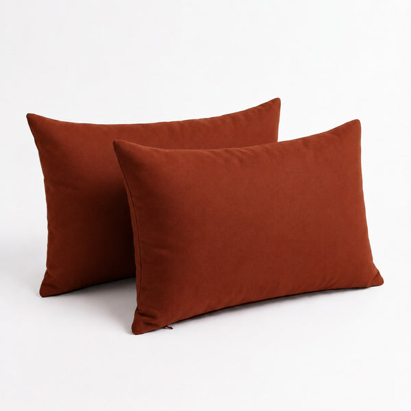 Lot de 2 Coussins d'Appoint 60x35 Terracotta - Déco Jardin & Déhoussable