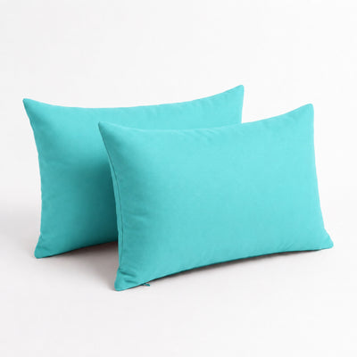 Lote de 2 Cojines Auxiliares 60x35 Azul Caribe - Decoración de Jardín & Con Funda Extraíble