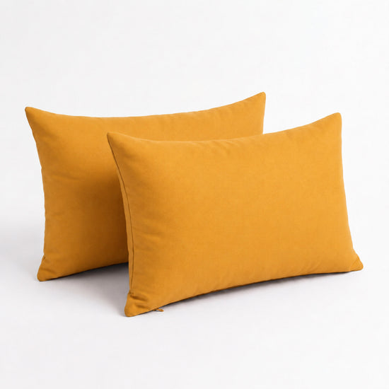 Lote de 2 Cojines Auxiliares 60x35 Amarillo - Decoración de Jardín & Con Funda Extraíble