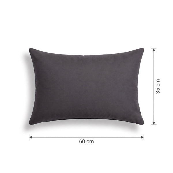 Lot de 2 Coussins d'Appoint 60x35 Gris Carbone - Déco Jardin & Déhoussable