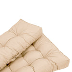 Ensemble de 2 coussins pour fauteuils et canapés, palette beige, imperméables, épais 15cm, pour décoration intérieure.