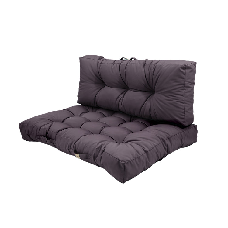 Lot coussins extérieur pour palette gris carbone 120x80 Imperméables Anti-UV DECOARTS - Deco-arts.fr