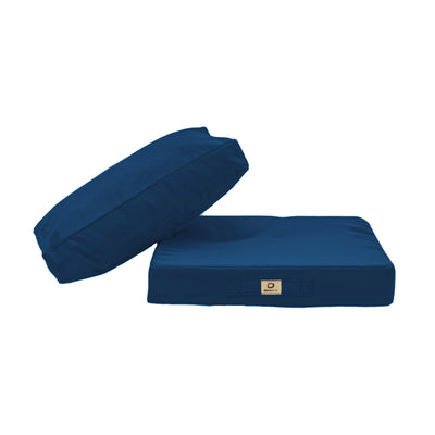 Ensemble de coussins pour salon de jardin Déco Arts, 60x70 cm, bleu pétrole, déhoussables et anti-UV, pour fauteuils et canapés.