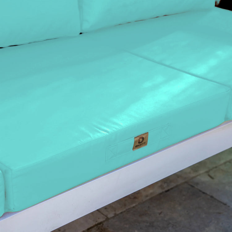 Coussins pour salon de jardin déhoussable 60x60cm Bleu caraïbes - Deco-arts.fr