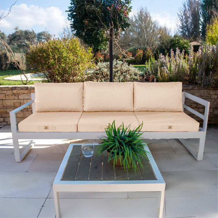 Coussins pour salon de jardin déhoussable 60x60cm Beige - Deco-arts.fr