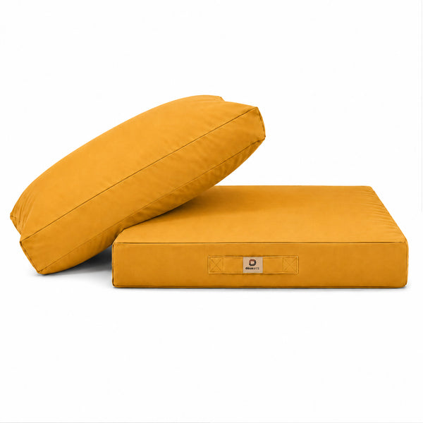 Conjunto de Cojines para Salón de Jardín 60x70 Amarillo - Con Funda Extraíble & Anti-UV (Asiento + Respaldo)