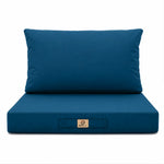 Conjunto de Cojines para Salón de Jardín 60x70 Azul Petróleo - Con Funda Extraíble & Anti-UV (Asiento + Respaldo)