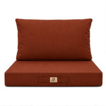 Conjunto de Cojines para Salón de Jardín 60x70 Terracota - Con Funda Extraíble & Anti-UV (Asiento + Respaldo)