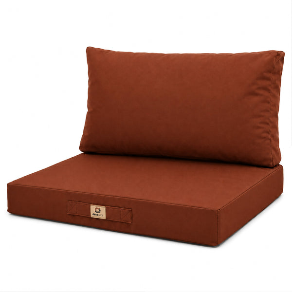 Conjunto de Cojines para Salón de Jardín 60x70 Terracota - Con Funda Extraíble & Anti-UV (Asiento + Respaldo)