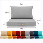 Conjunto de Cojines para Salón de Jardín 60x70 Gris Guijarro - Con Funda Extraíble & Anti-UV (Asiento + Respaldo)