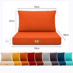 Conjunto de Cojines para Salón de Jardín 60x70 Naranja - Con Funda Extraíble & Anti-UV (Asiento + Respaldo)