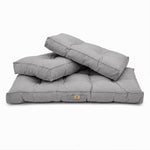 Ensemble Coussins Capitonné Banquette 100x50 Gris Galet - Épais 15cm (1 Assise + 2 Dossiers)