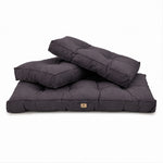 Conjunto de Cojines Acolchados para Banqueta 120x60 Gris Carbón - Grueso 15cm (1 Asiento + 2 Respaldos)