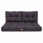 Ensemble Coussins Capitonné Banquette 100x50 Gris Carbone - Épais 15cm (1 Assise + 2 Dossiers)