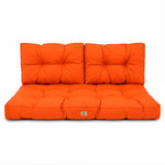 Ensemble Coussins Capitonné Banquette 100x50 Orange - Épais 15cm (1 Assise + 2 Dossiers)