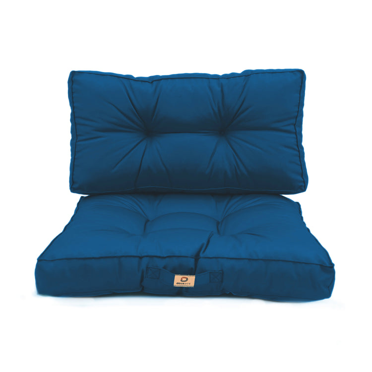 Coussins pour salon de jardin capitonné 60x60cm Bleu pétrole - Deco-arts.fr