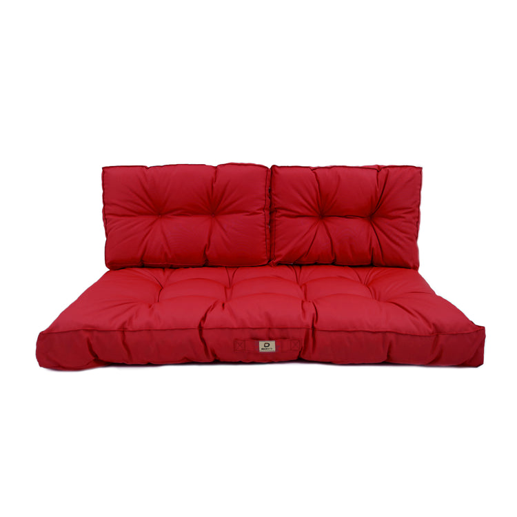 Coussins pour salon de jardin capitonné 100x50cm rouge - Deco-arts.fr
