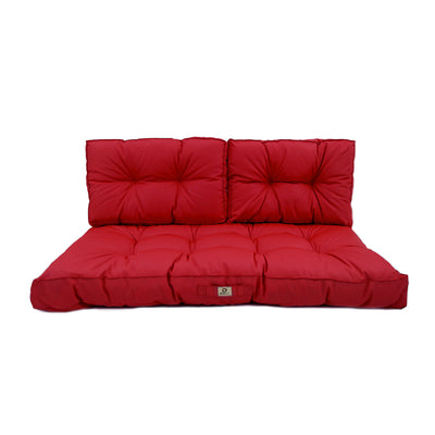 Rouge capitonné banquette cushions set, 120x60cm, thick 15cm, includes 1 seat cushion and 2 back cushions.