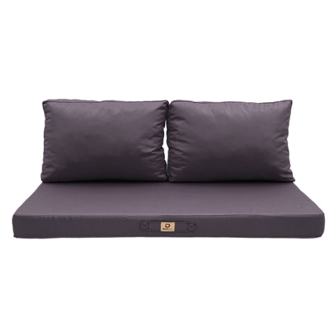 Coussins pour salon de jardin déhoussable 120x60cm Gris carbone