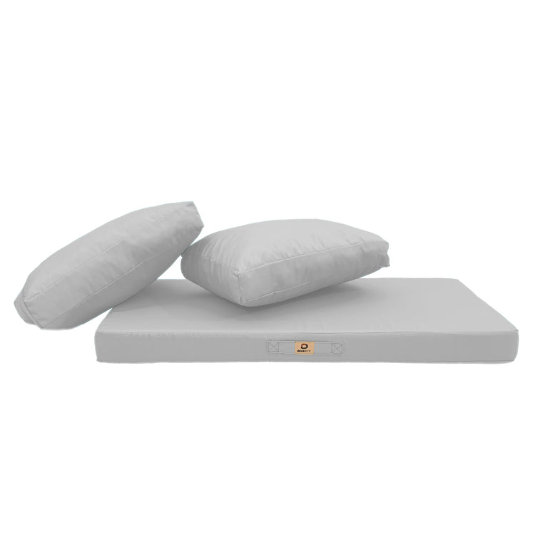 Coussins pour salon de jardin déhoussable 120x60cm Gris galet - Deco-arts.fr