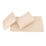 Ensemble de 3 coussins beige pour salon jardin, déhoussables et anti-UV, pour fauteuils et canapés, 120x60 cm.