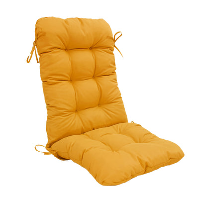 Coussin de chaise dossier haut jaune capitonné, 120x50 cm, confort 8cm, pour fauteuils et canapés.