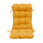 Coussin de chaise haut de 120x50 cm en tissu capitonné jaune, confort 8cm pour fauteuils et canapés.