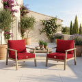Conjunto de Cojines para Salón de Jardín 50x50 Rojo - Con Funda Extraíble & Anti-UV (Asiento + Respaldo)